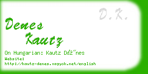 denes kautz business card